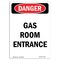 Signmission Safety Sign, OSHA Danger, 14" Height, Rigid Plastic, Portrait Gas Room Entrance, Portrait OS-DS-P-1014-V-2165 - alternate 1